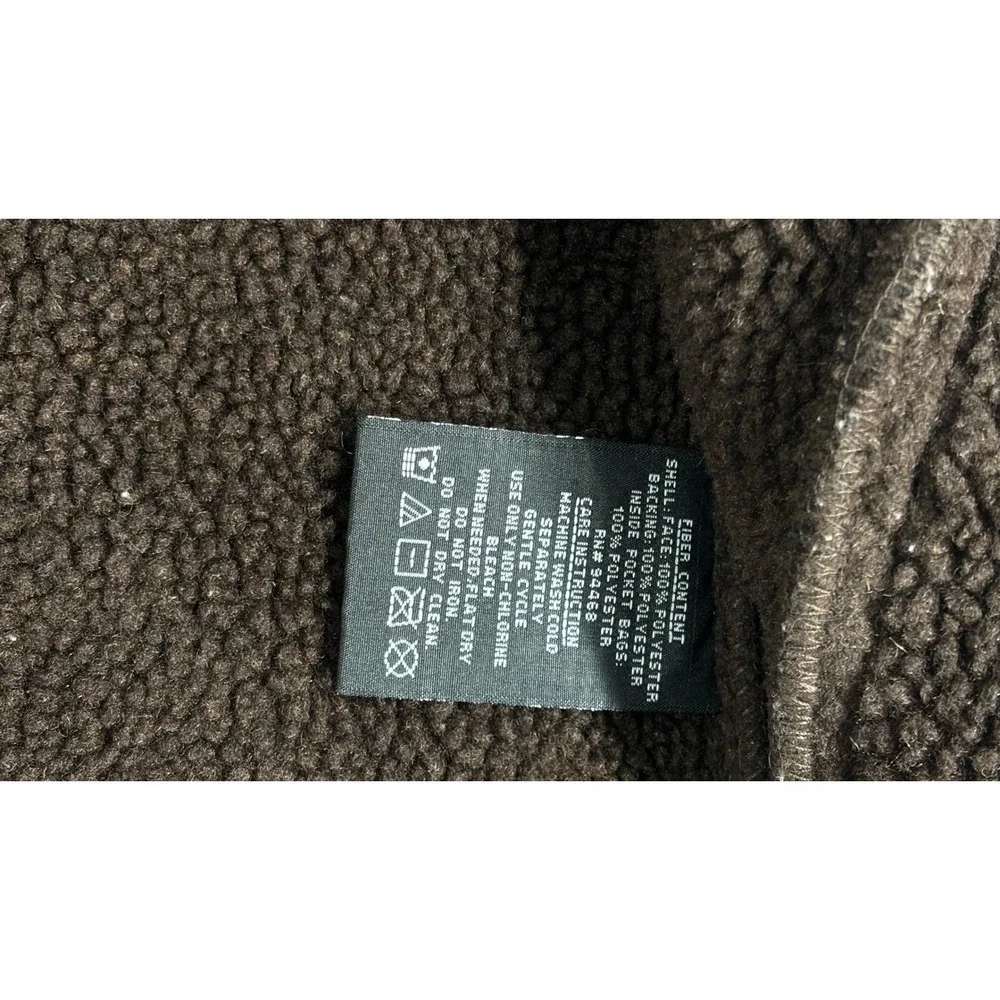 Braetan Brown‎ Sherpa Lined Faux Suede Jacket Women's M Button Front Cozy Warm